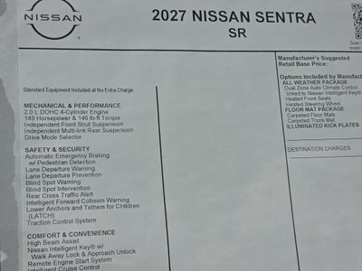 2027 Nissan Sentra SR