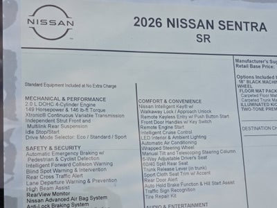 2026 Nissan Sentra SR