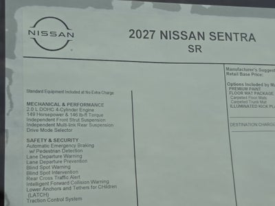 2027 Nissan Sentra SR