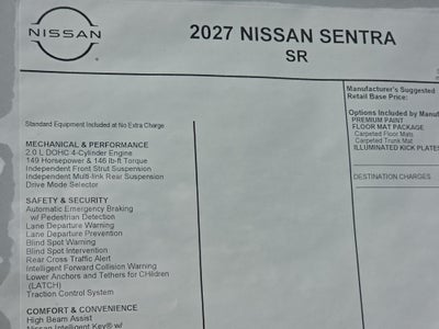 2027 Nissan Sentra SR