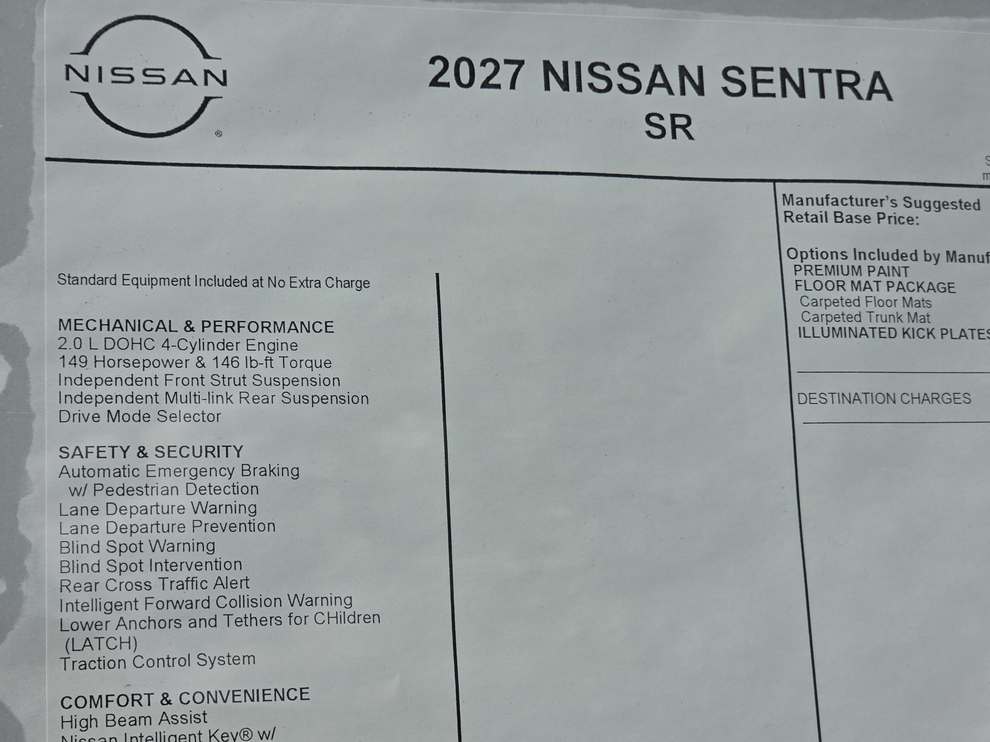 2027 Nissan Sentra SR