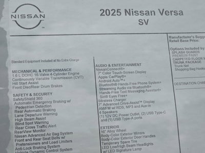 2025 Nissan Versa SV