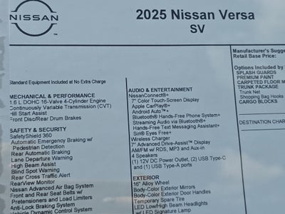 2025 Nissan Versa SV
