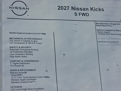 2027 Nissan Kicks S