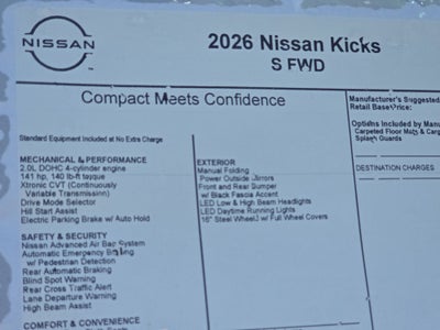 2026 Nissan Kicks S