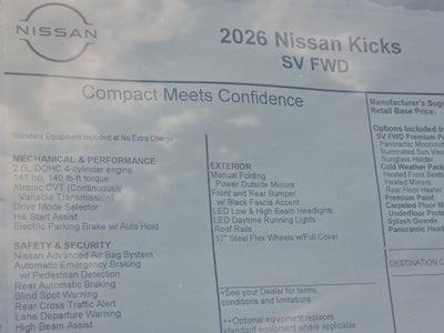 2026 Nissan Kicks SV