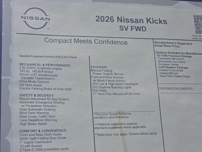 2026 Nissan Kicks SV