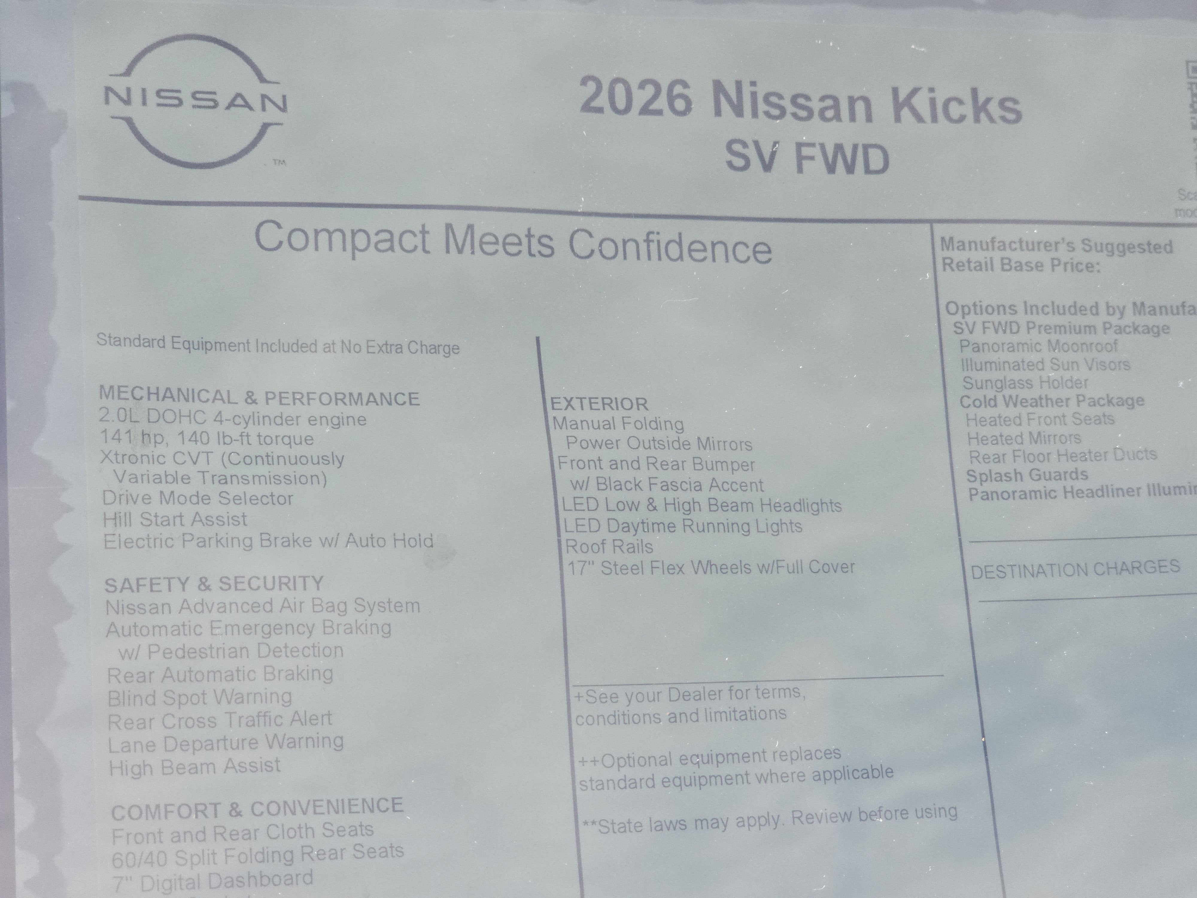 2026 Nissan Kicks SV