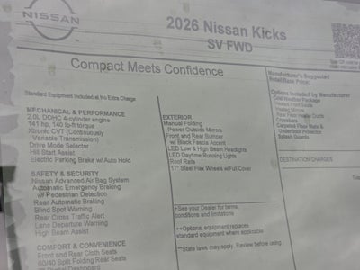 2026 Nissan Kicks SV