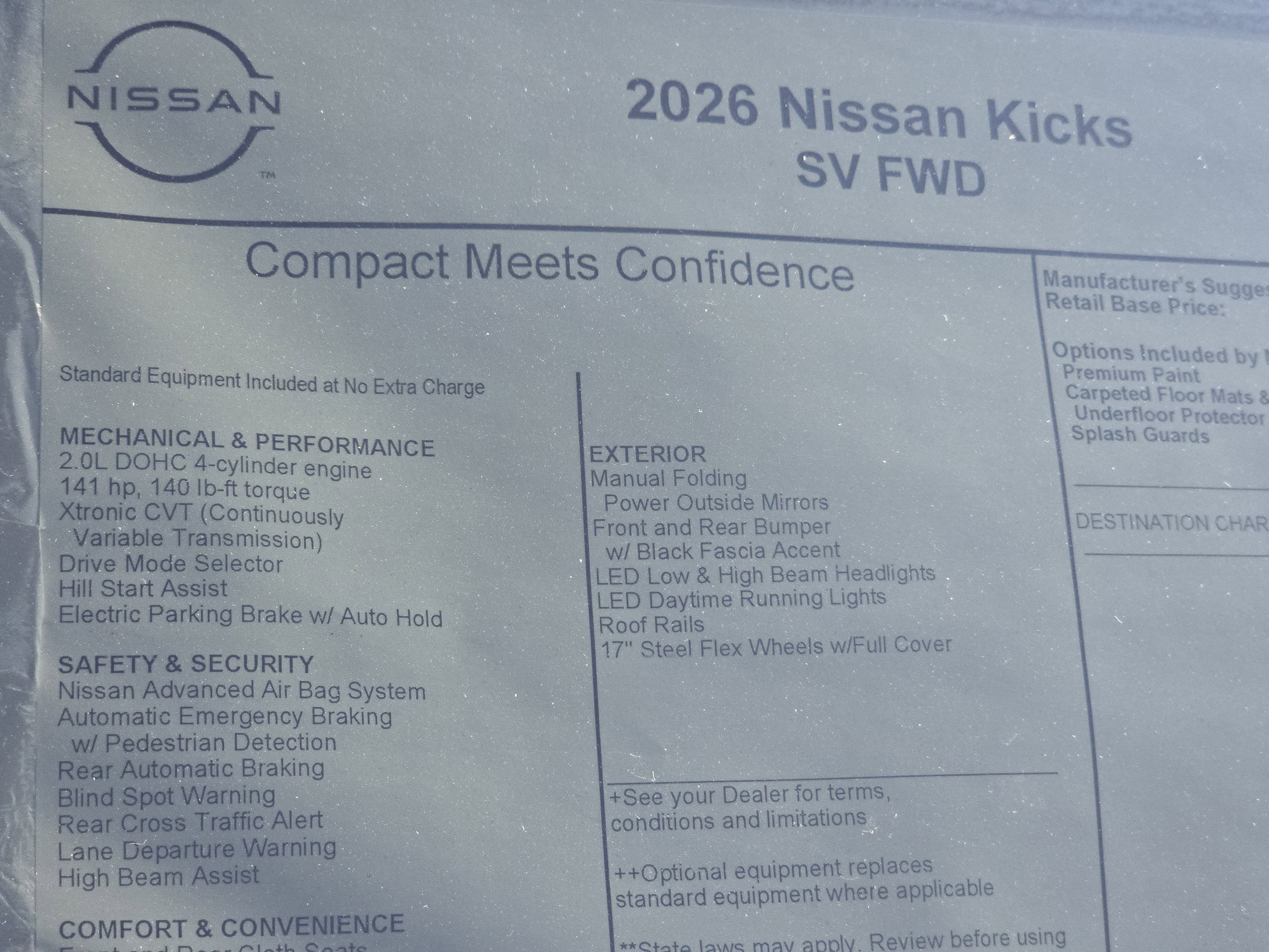 2026 Nissan Kicks SV