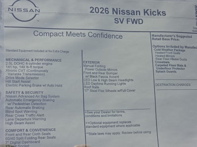 2026 Nissan Kicks SV