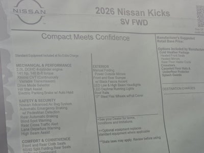 2026 Nissan Kicks SV