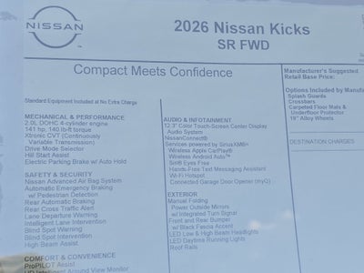 2026 Nissan Kicks SR