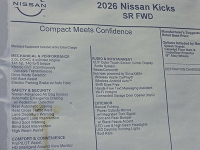 2026 Nissan Kicks SR