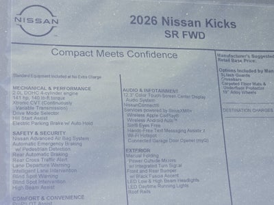 2026 Nissan Kicks SR
