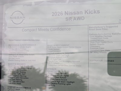 2026 Nissan Kicks SR