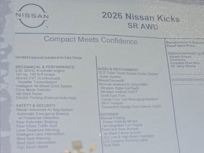 2026 Nissan Kicks SR
