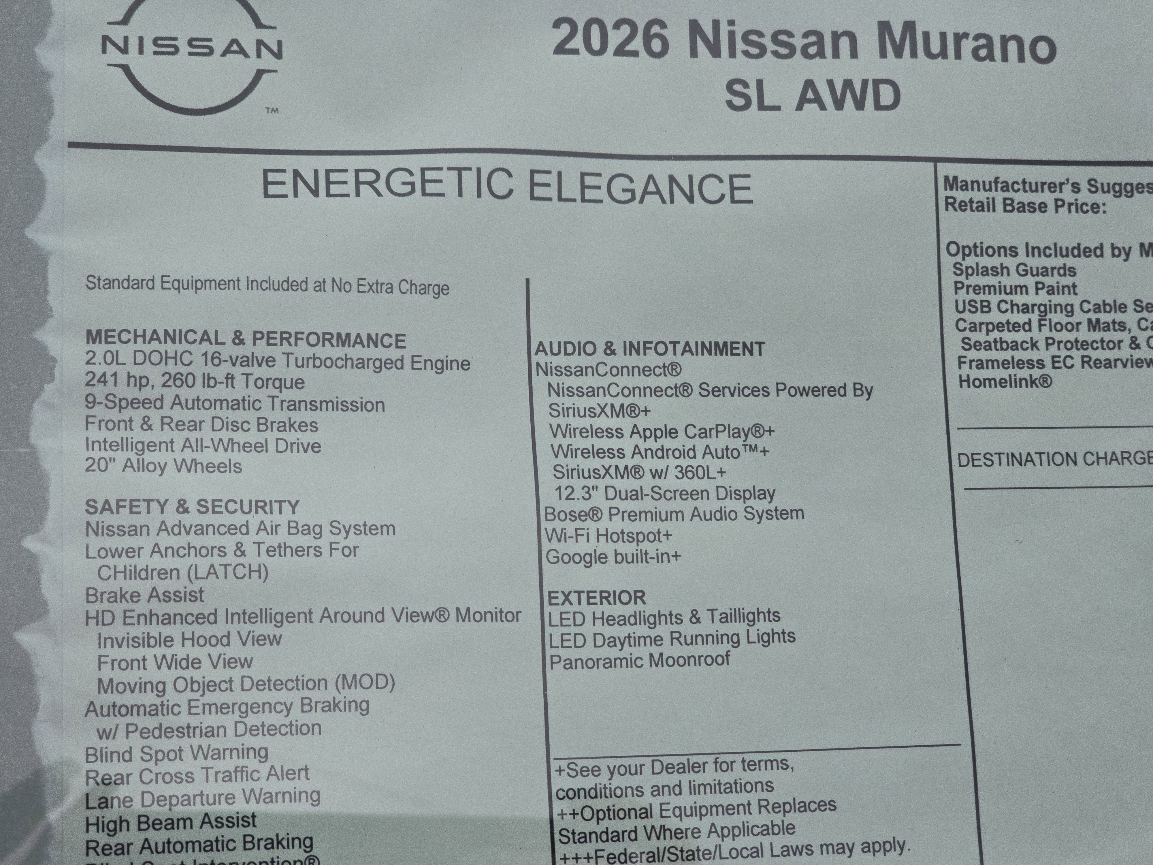 2026 Nissan Murano SL