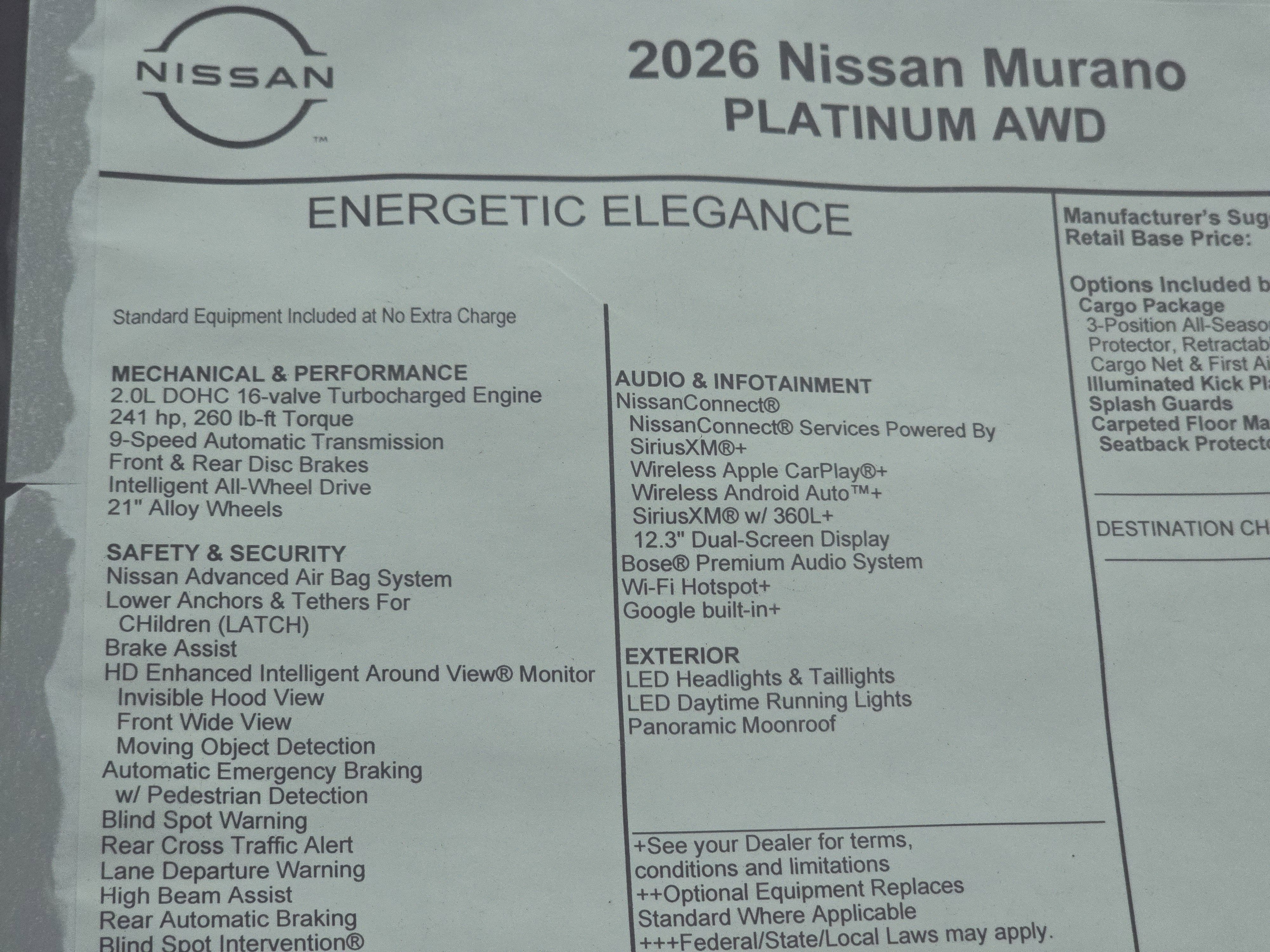 2026 Nissan Murano Platinum
