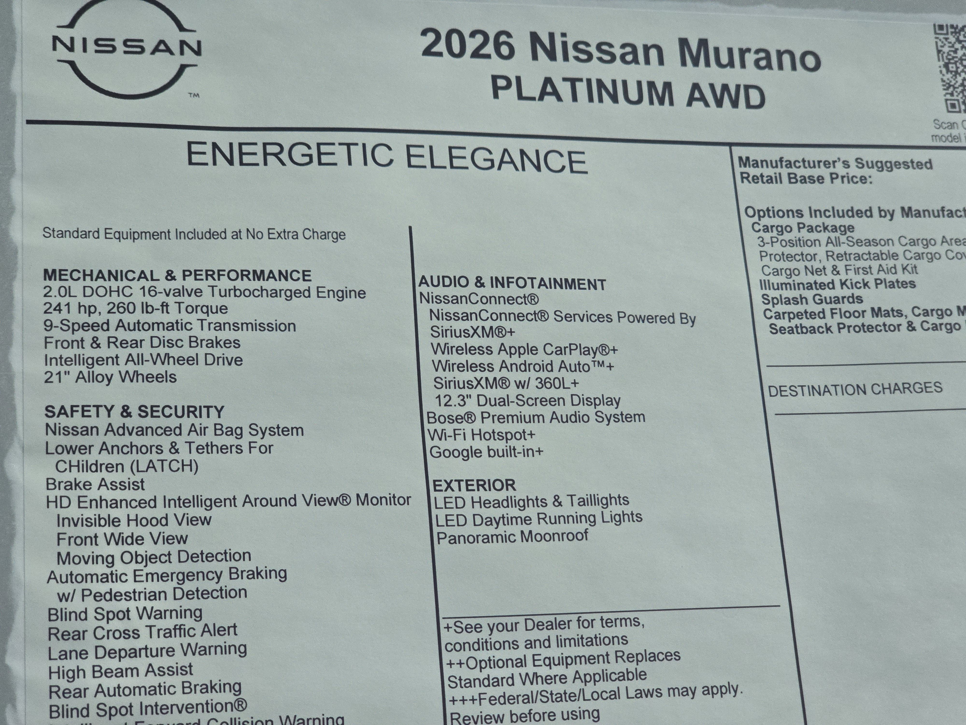 2026 Nissan Murano Platinum