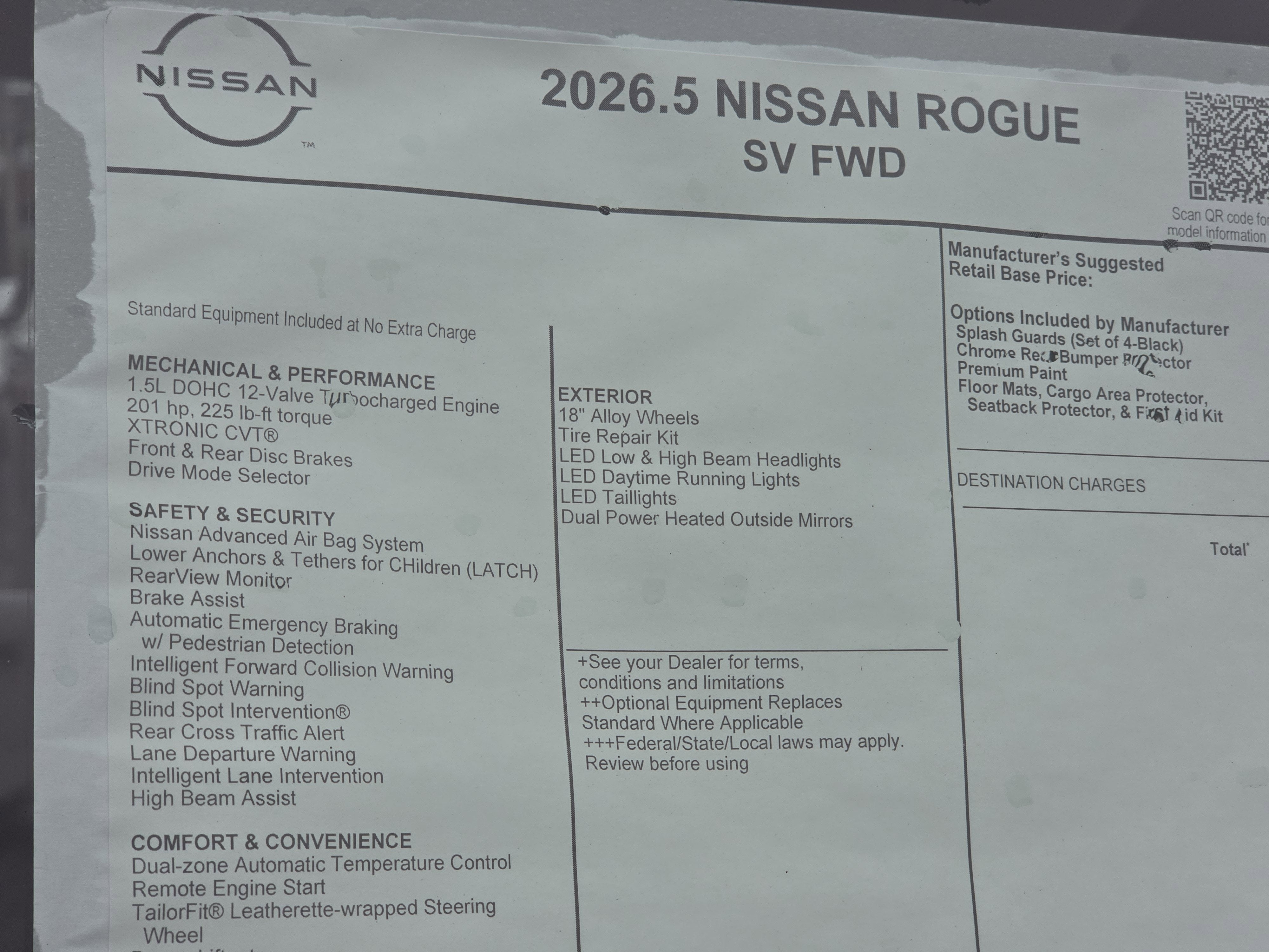 2026 Nissan Rogue SV