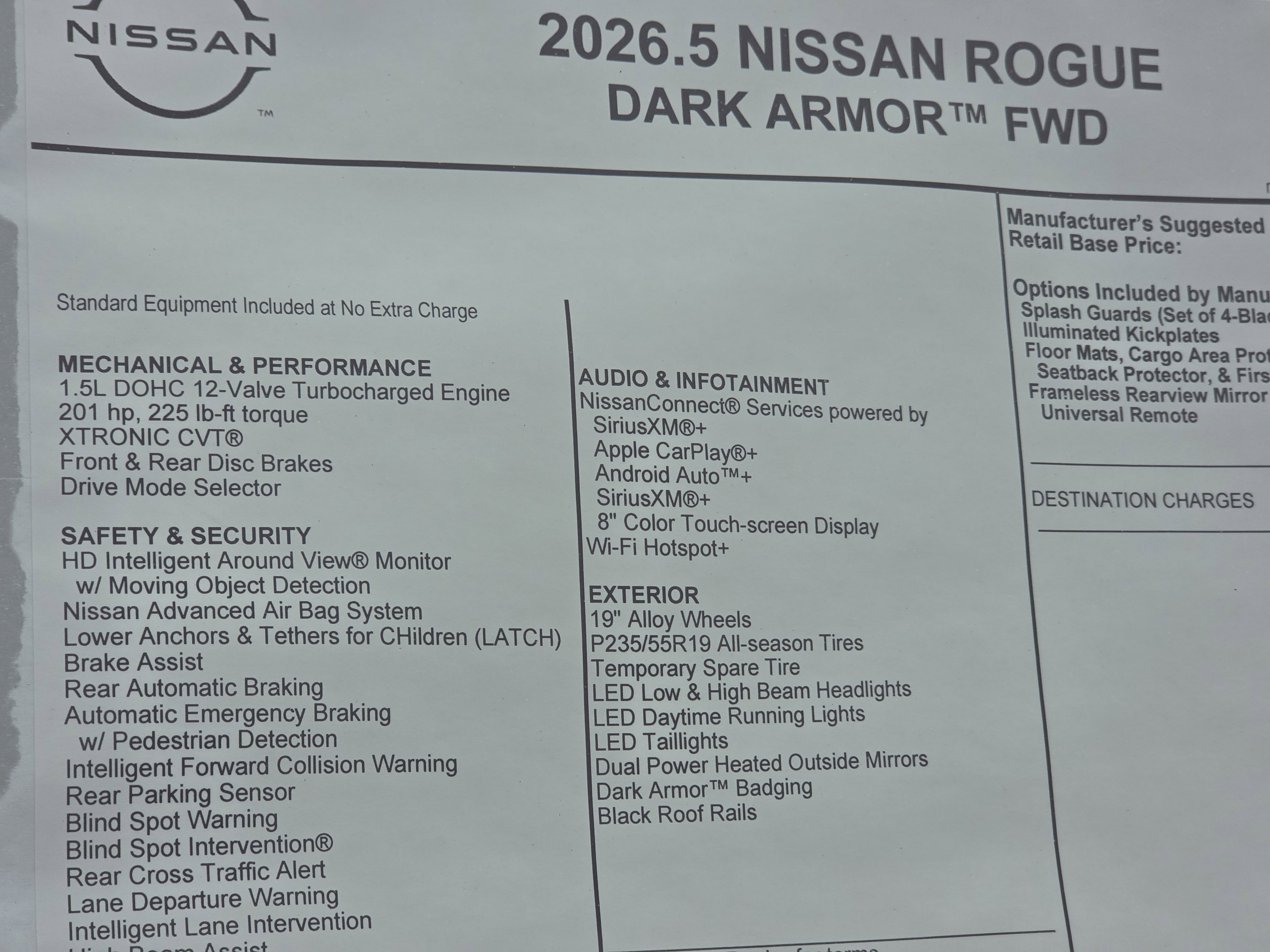 2026 Nissan Rogue Dark Armor