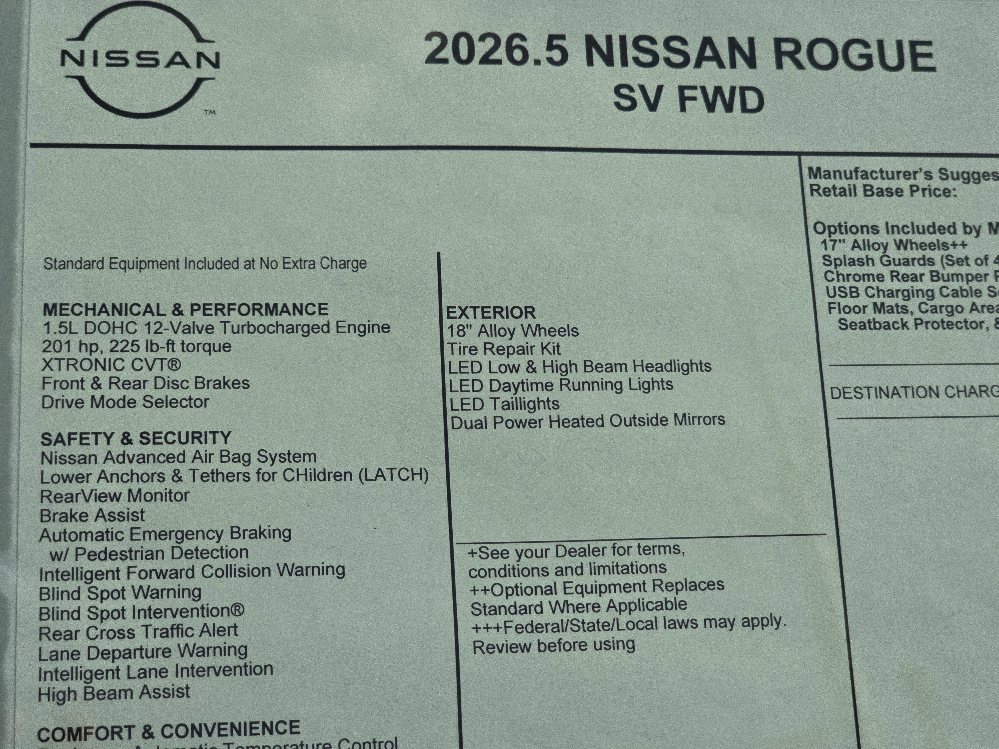 2026 Nissan Rogue SV