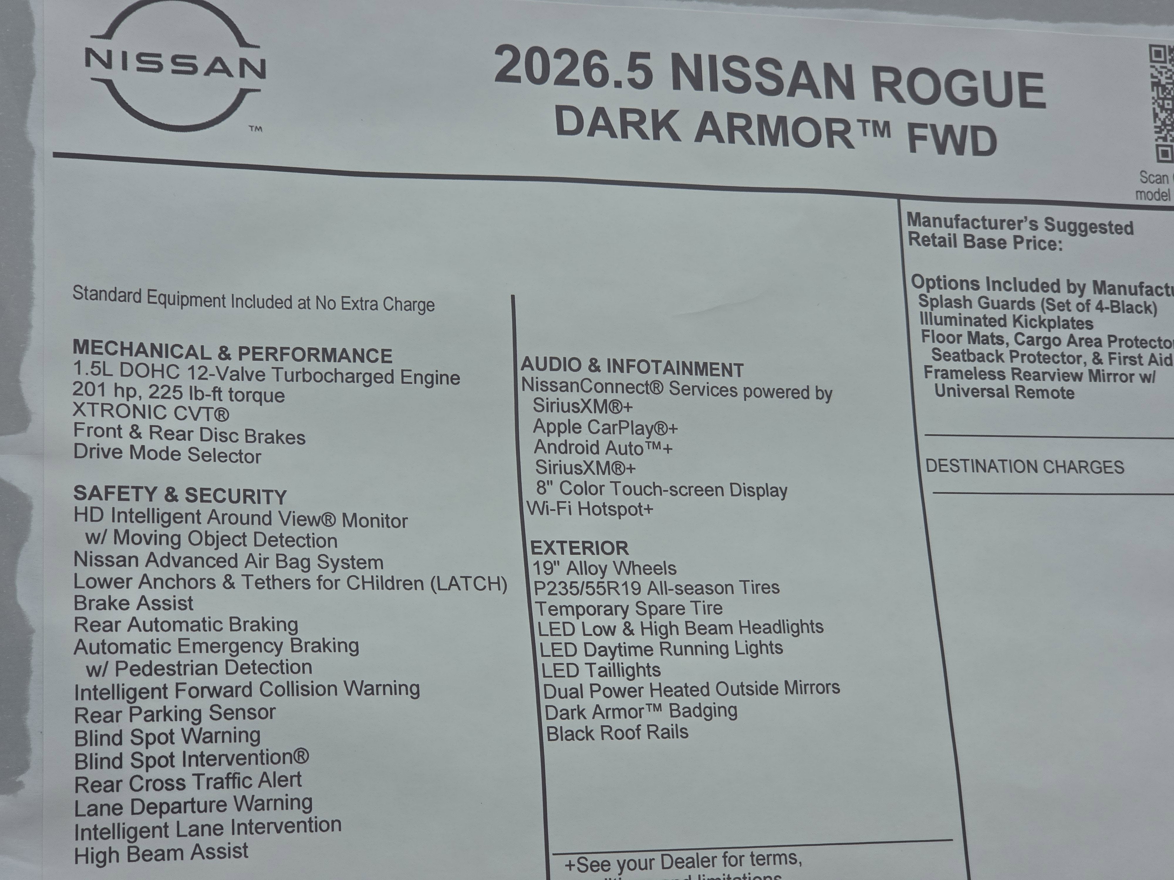 2026 Nissan Rogue Dark Armor