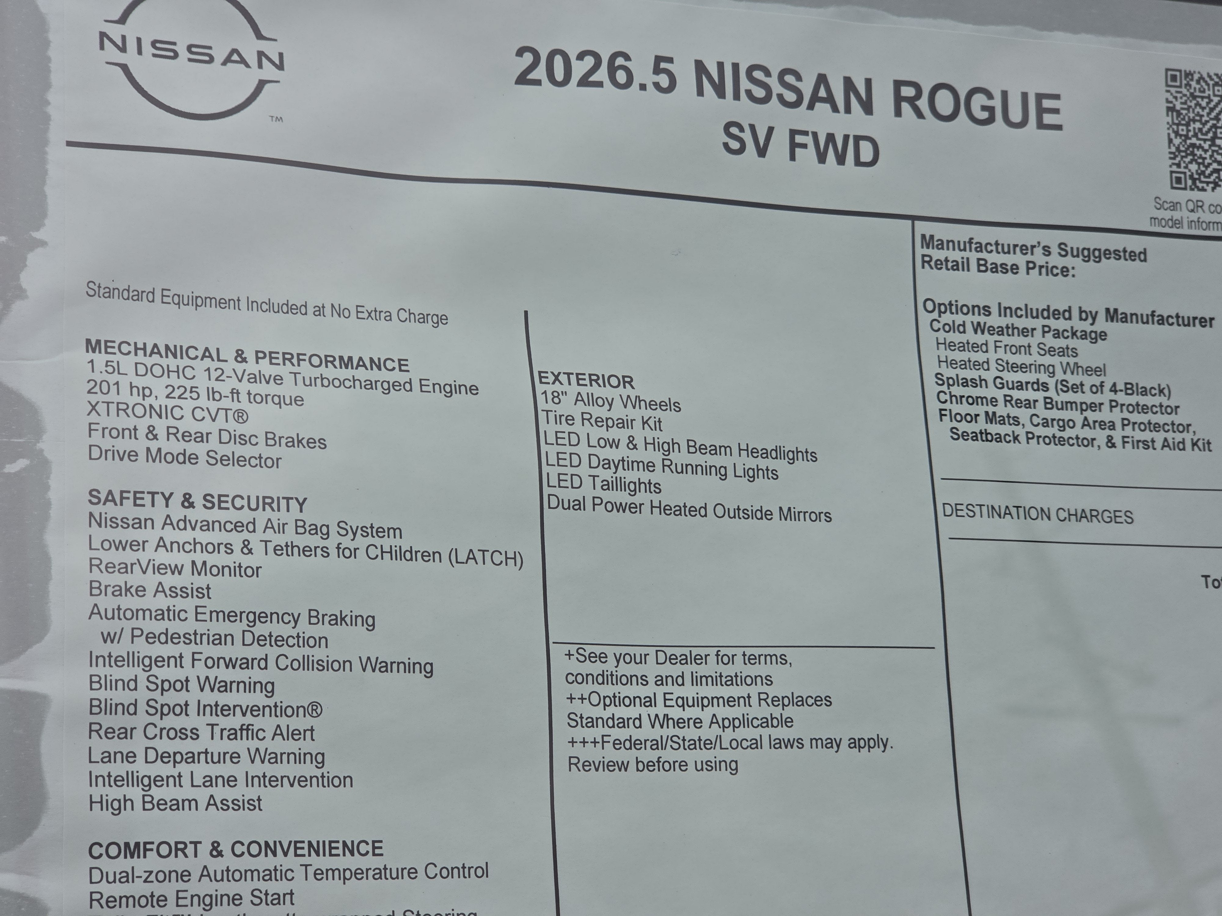 2026 Nissan Rogue SV