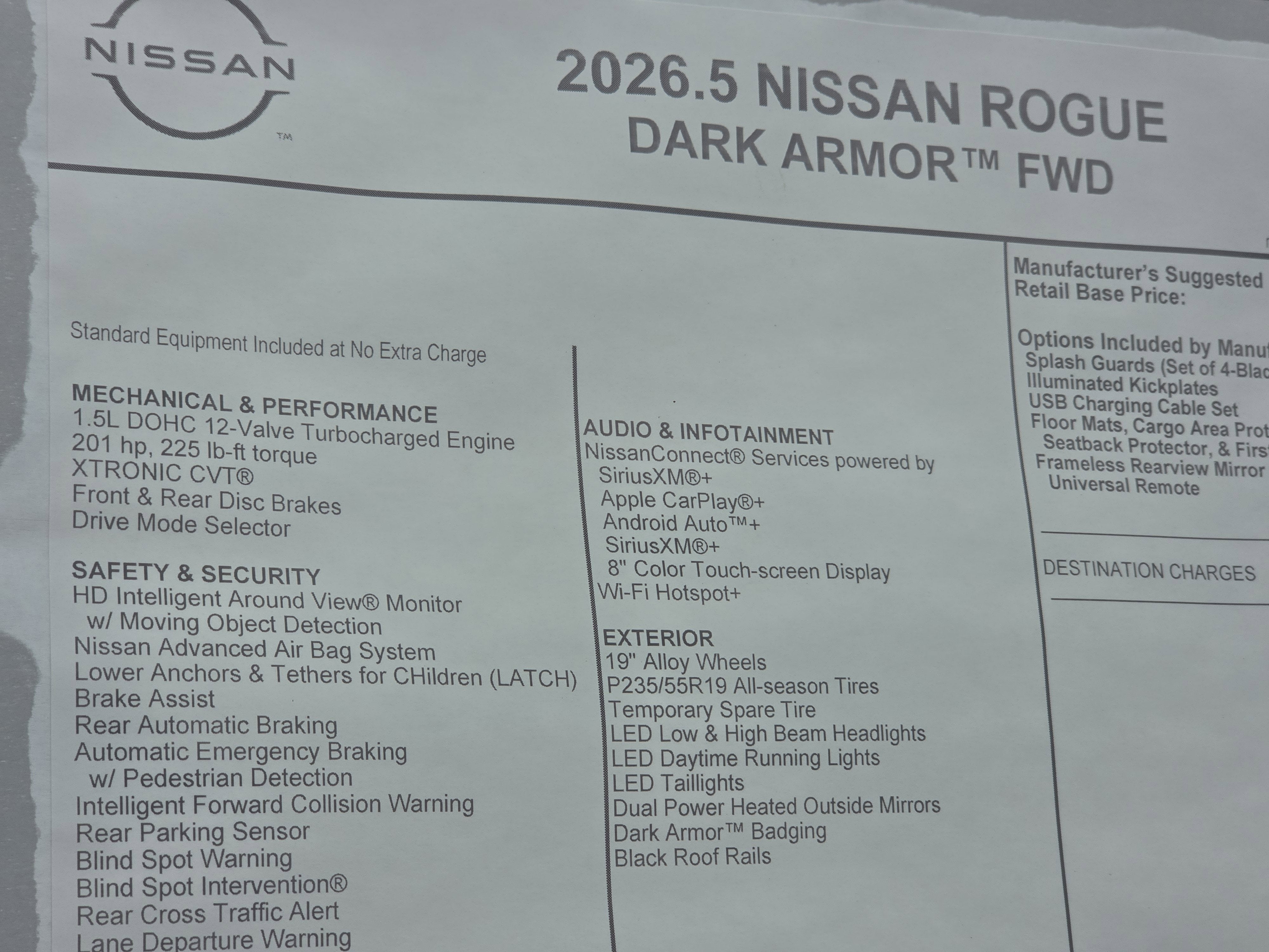 2026 Nissan Rogue Dark Armor