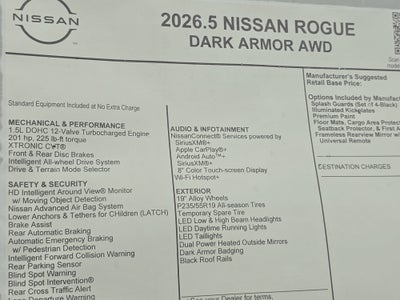 2026 Nissan Rogue Dark Armor