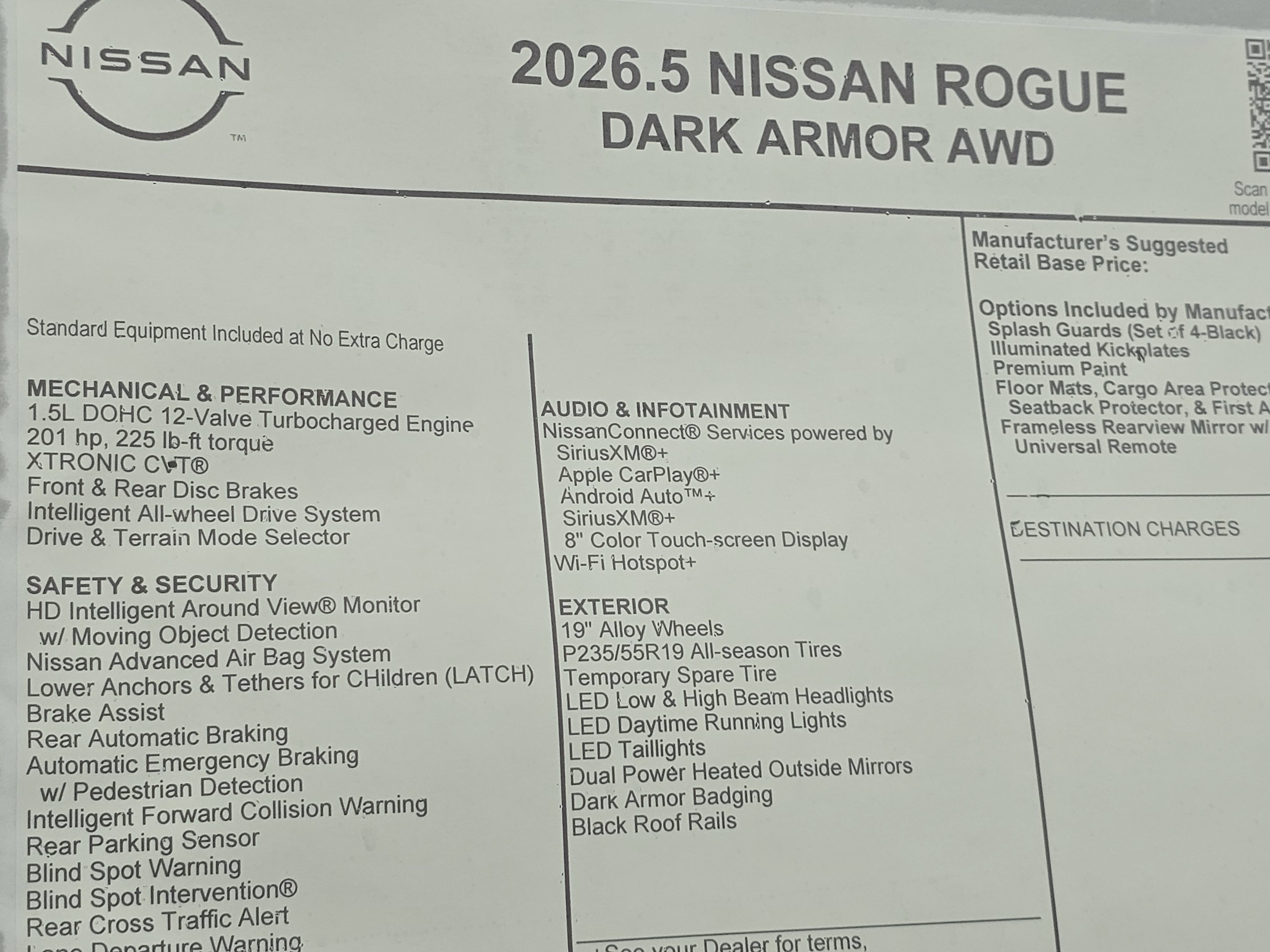 2026 Nissan Rogue Dark Armor