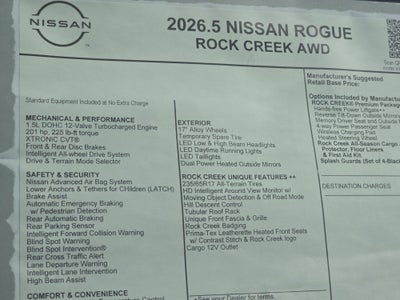 2026 Nissan Rogue Rock Creek