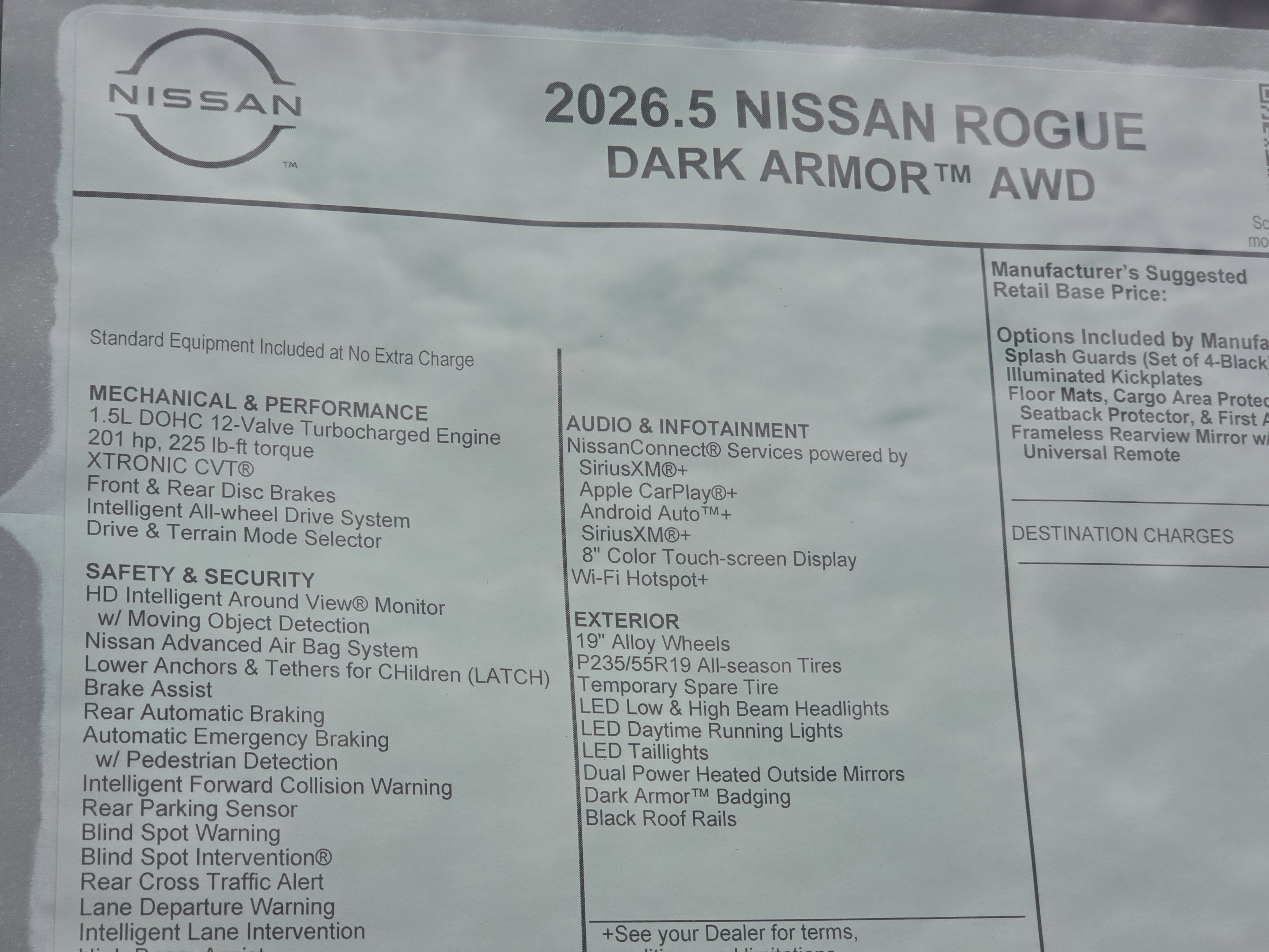 2026 Nissan Rogue Dark Armor