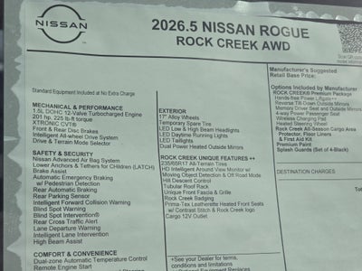 2026 Nissan Rogue Rock Creek