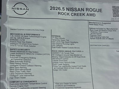 2026 Nissan Rogue Rock Creek