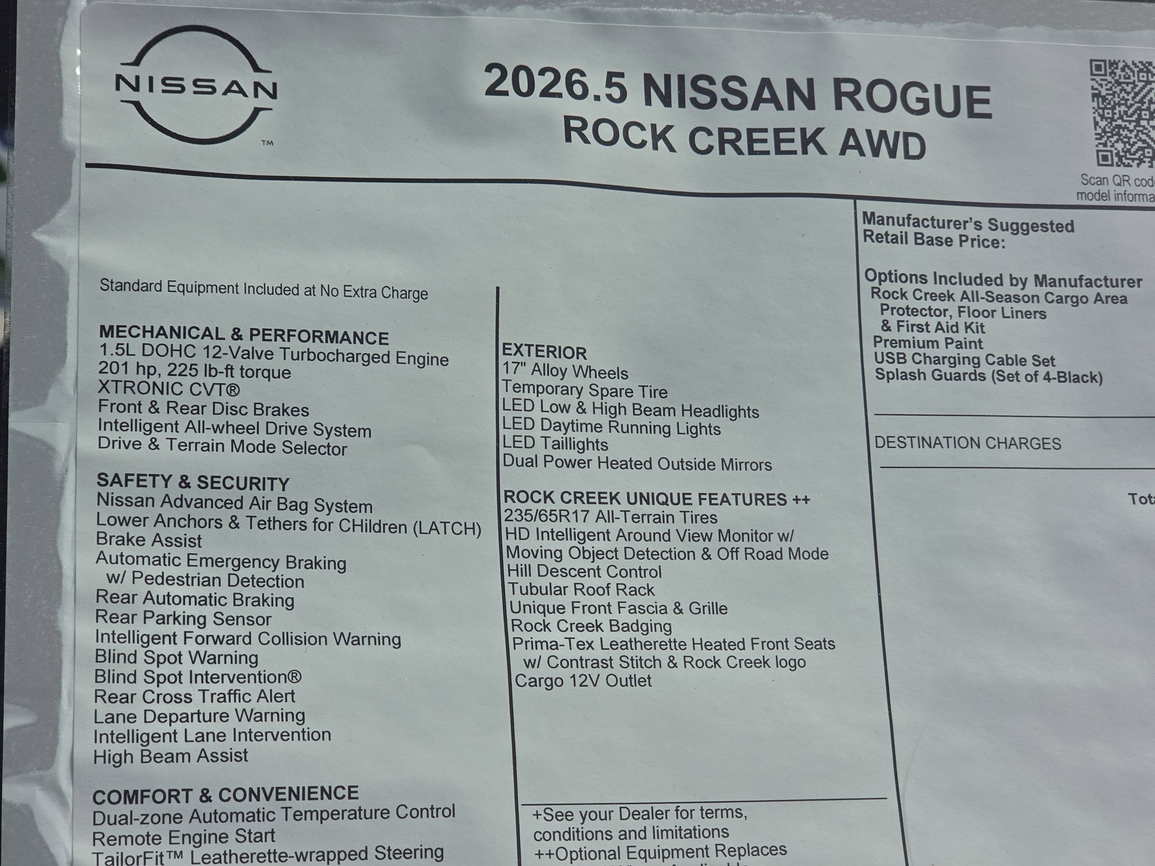 2026 Nissan Rogue Rock Creek