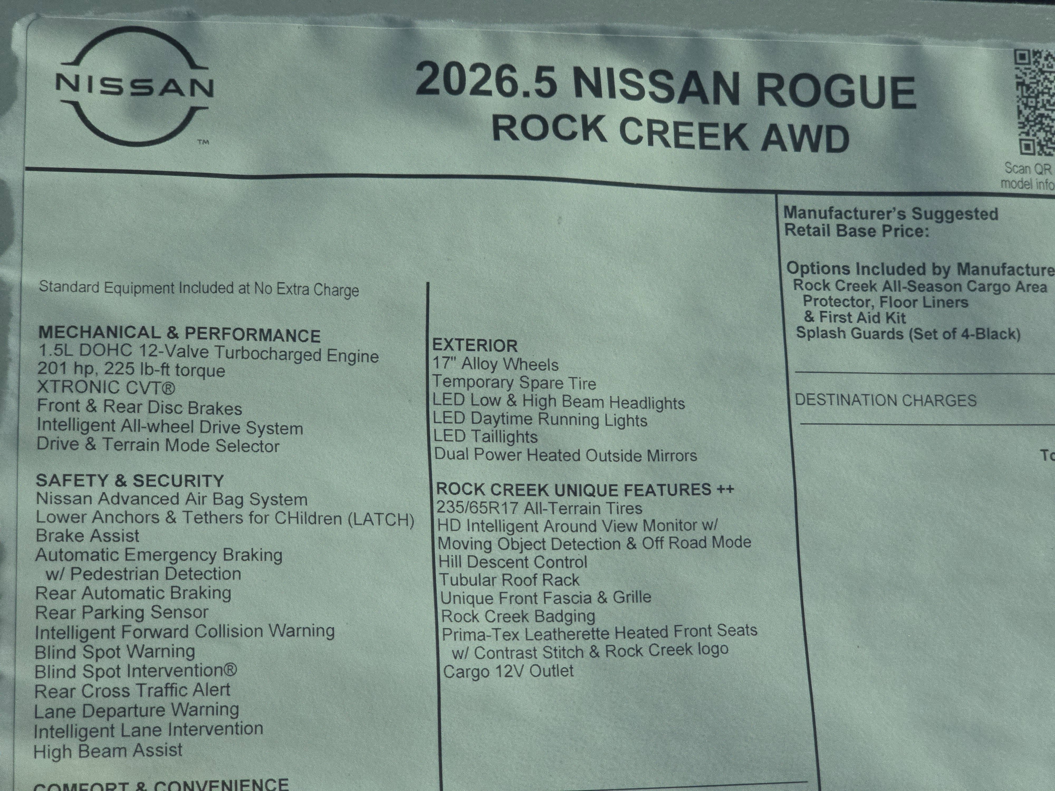 2026 Nissan Rogue Rock Creek