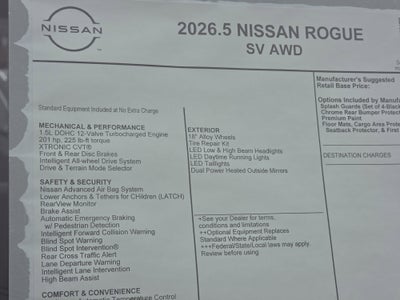 2026 Nissan Rogue SV