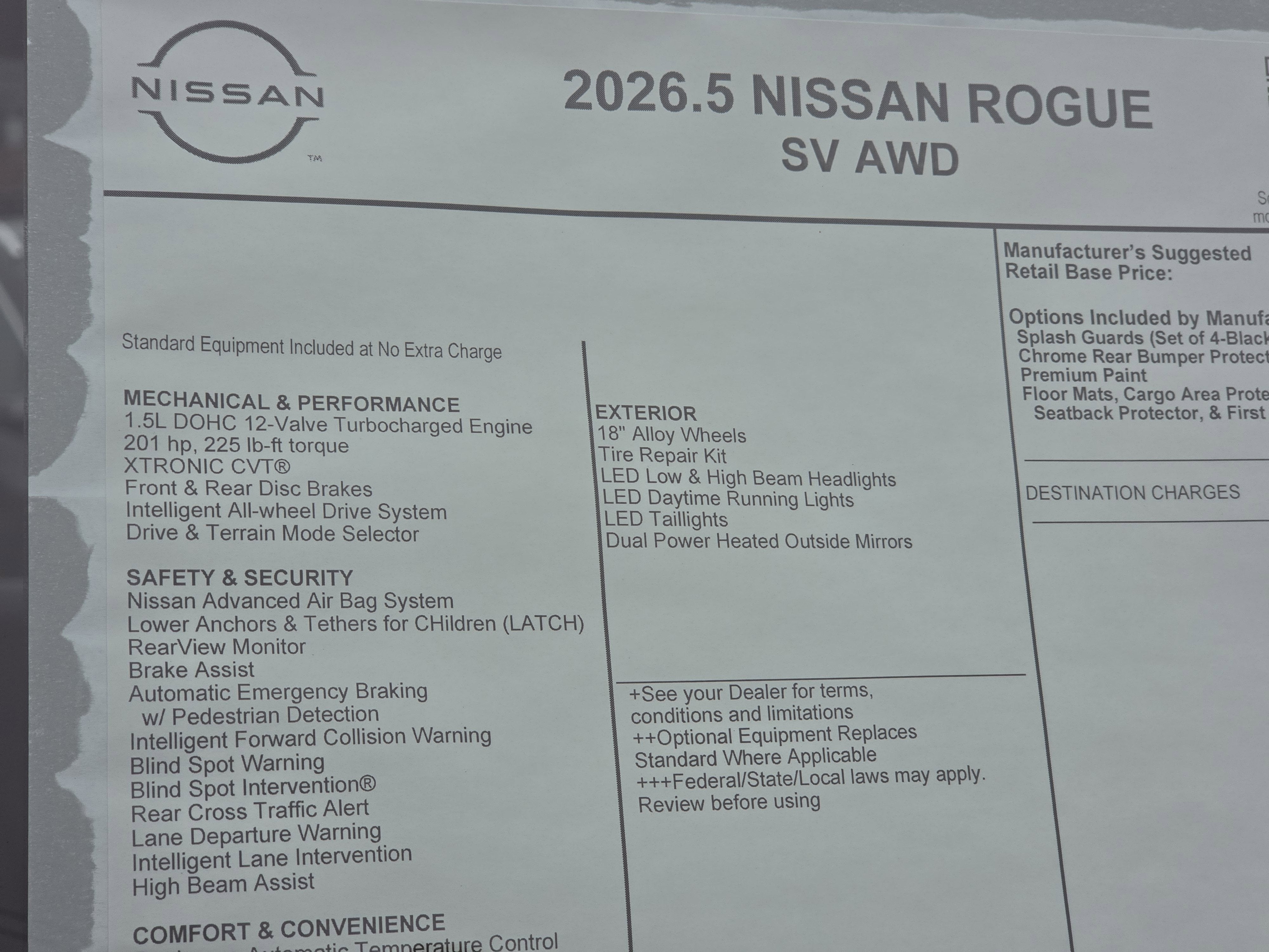 2026 Nissan Rogue SV