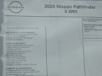 2026 Nissan Pathfinder S