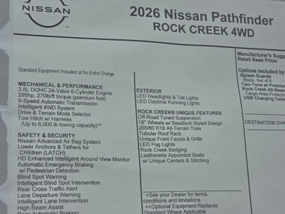 2026 Nissan Pathfinder Rock Creek