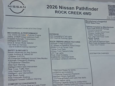 2026 Nissan Pathfinder Rock Creek