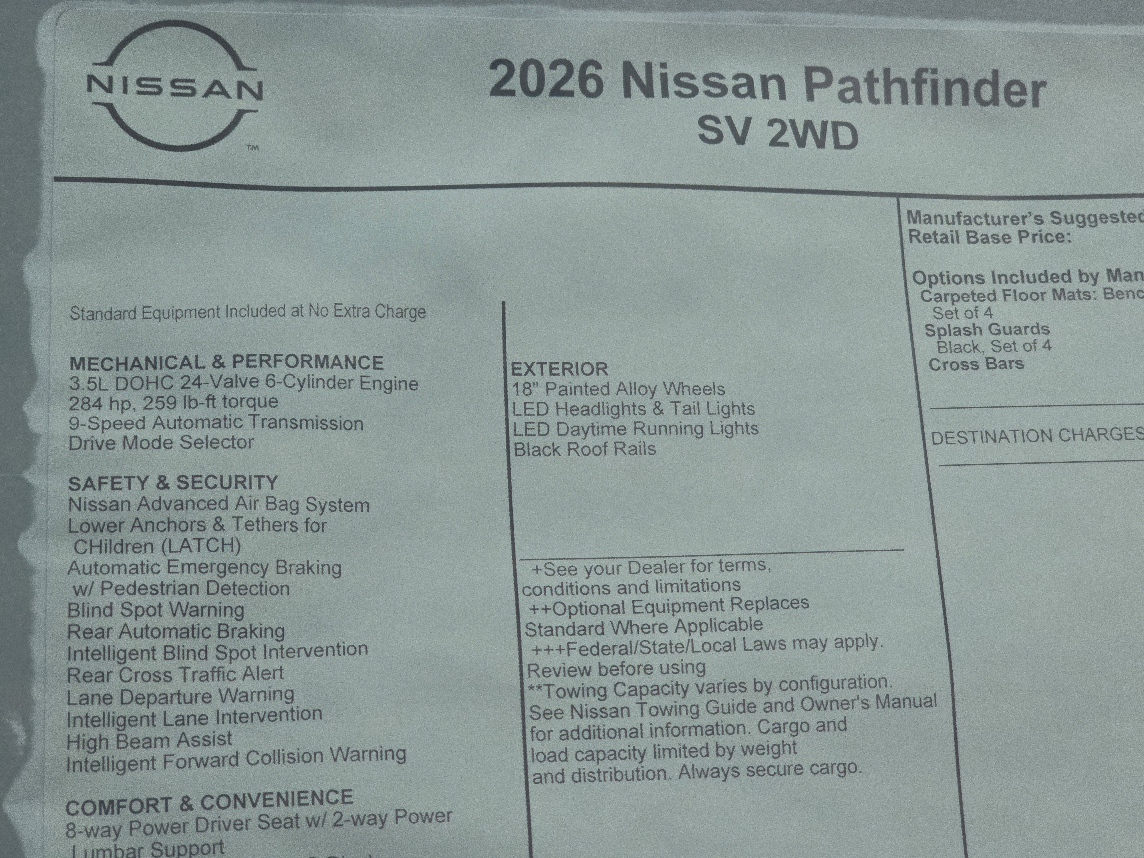 2026 Nissan Pathfinder SV