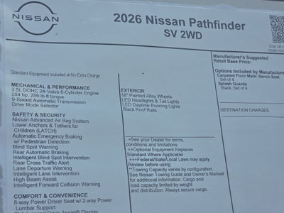 2026 Nissan Pathfinder SV