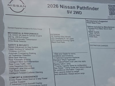 2026 Nissan Pathfinder SV