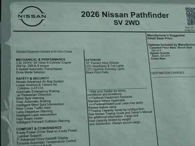 2026 Nissan Pathfinder SV