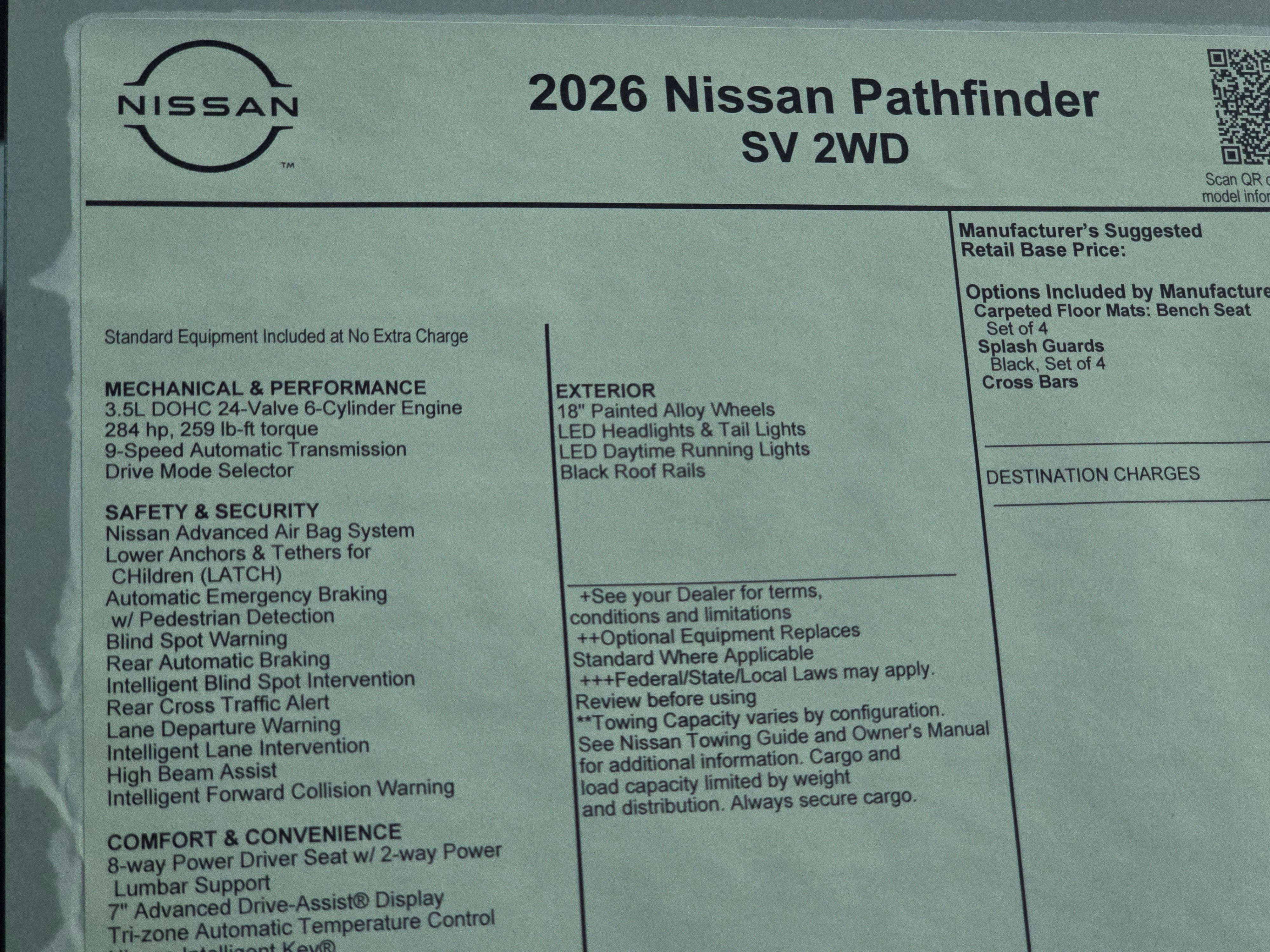 2026 Nissan Pathfinder SV