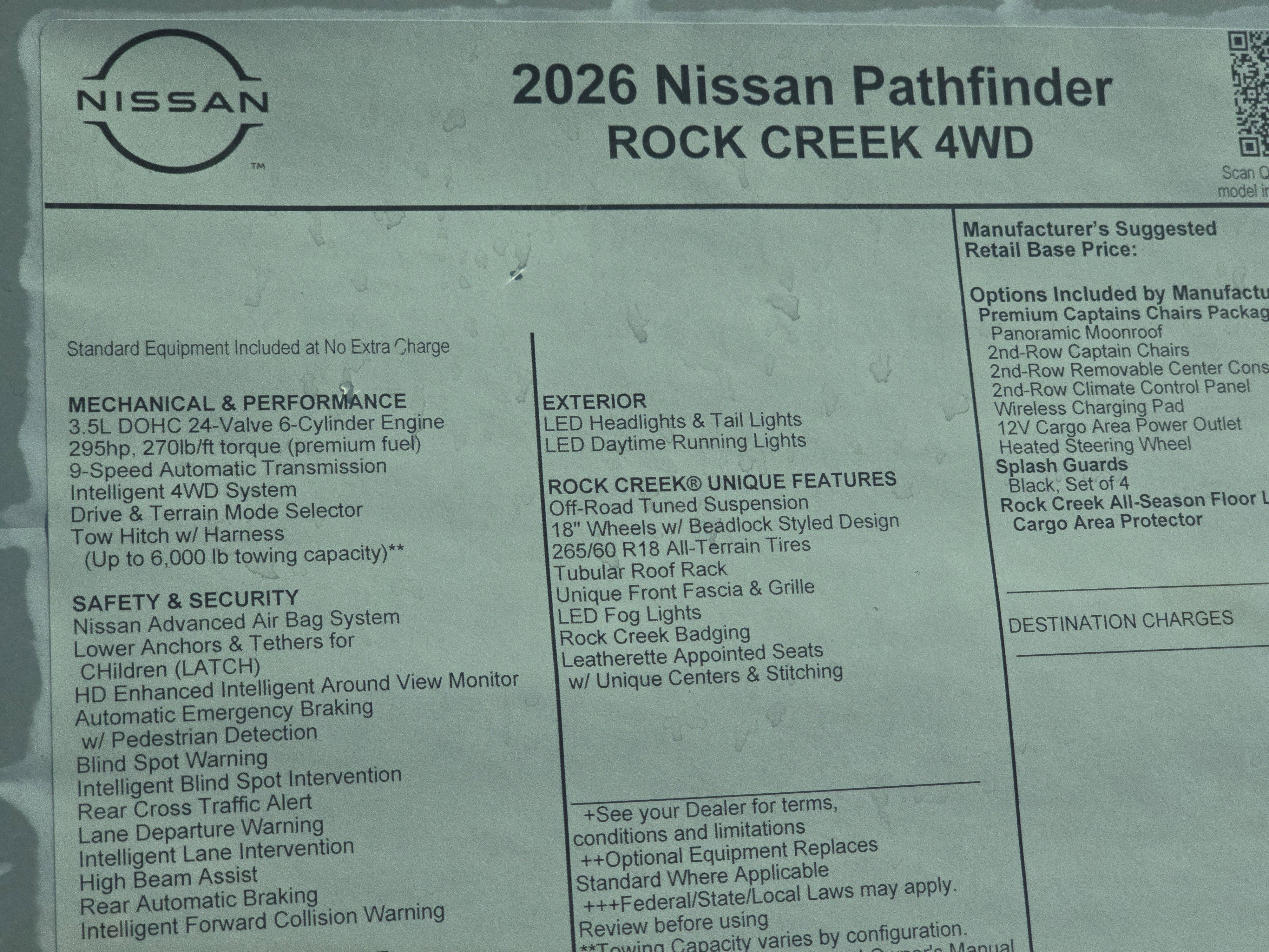 2026 Nissan Pathfinder Rock Creek