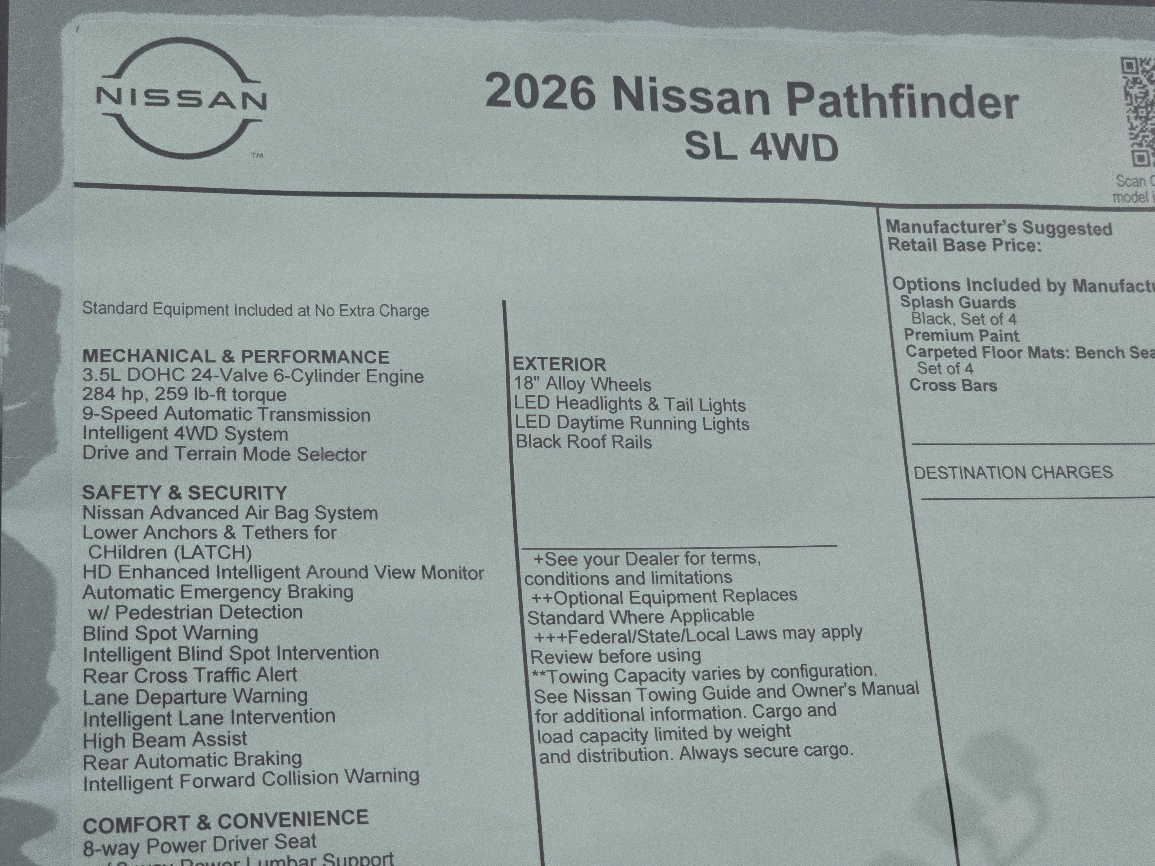 2026 Nissan Pathfinder SL